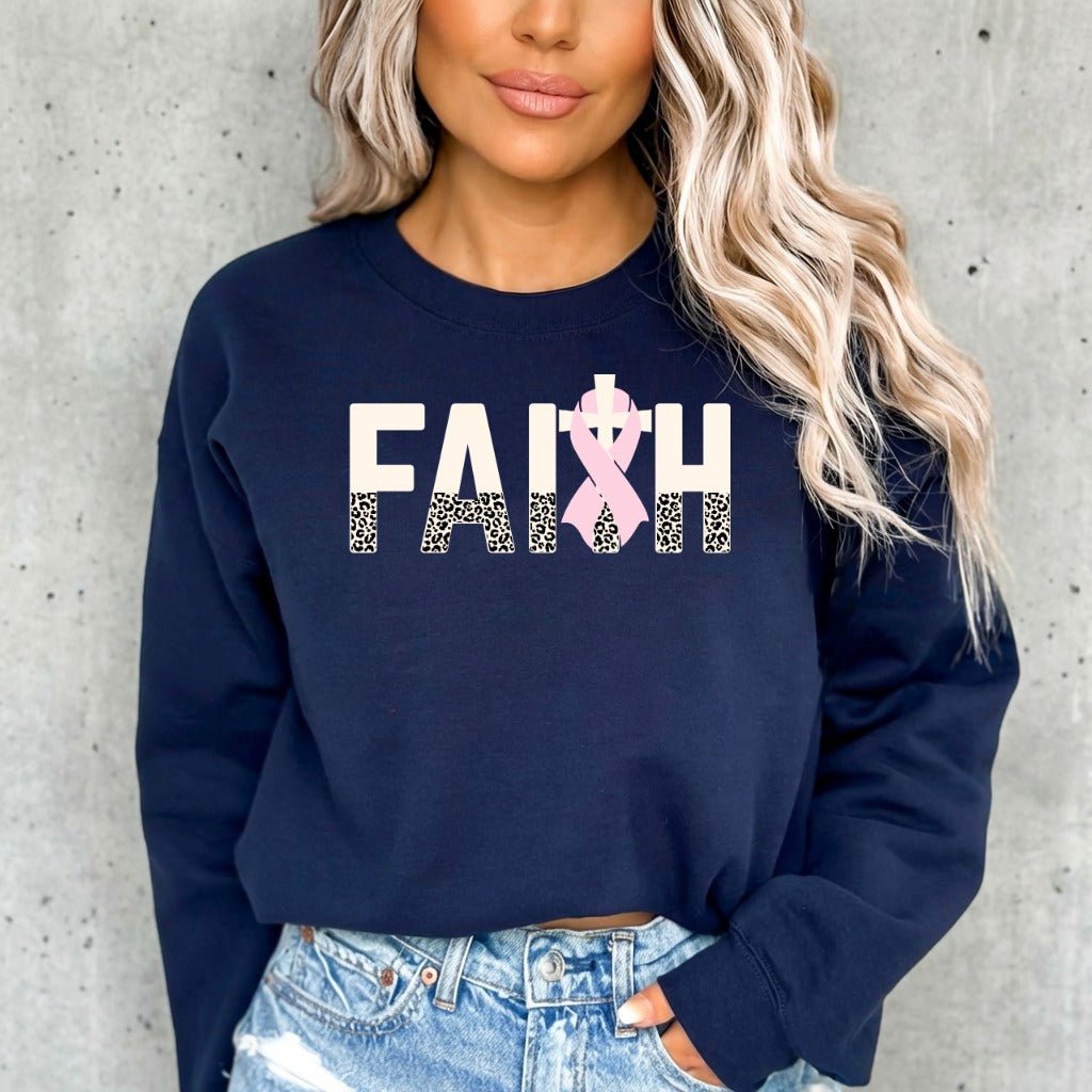 Faith Pink Ribbon | Breast Cancer Awareness Sweatshirt - Luckets.com