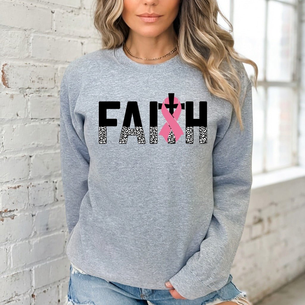 Faith Pink Ribbon | Breast Cancer Awareness Sweatshirt - Luckets.com