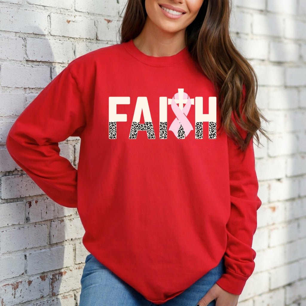 Faith Pink Ribbon | Breast Cancer Awareness Sweatshirt - Luckets.com