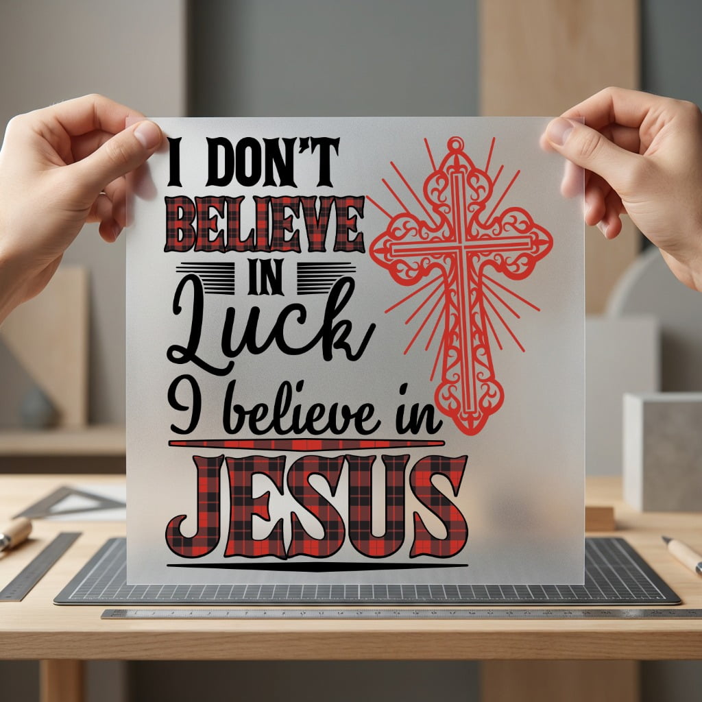 Faith Plaid Cross Christian Christian Faith Ready to Press DTF Transfer for Dtf