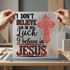Faith Plaid Cross Christian Christian Faith Ready to Press DTF Transfer for Dtf
