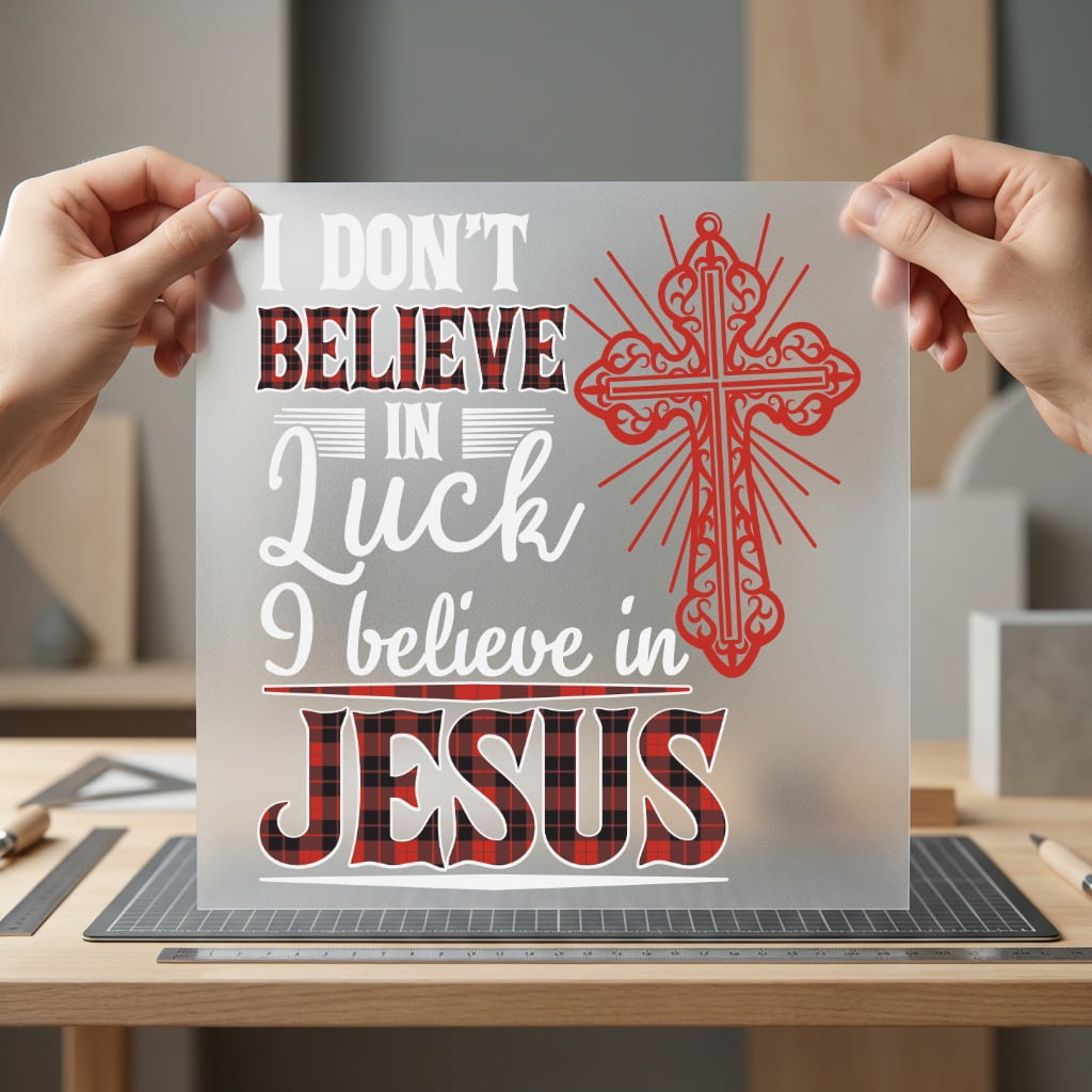 Faith Plaid Cross Christian Christian Faith Ready to Press DTF Transfer for Dtf