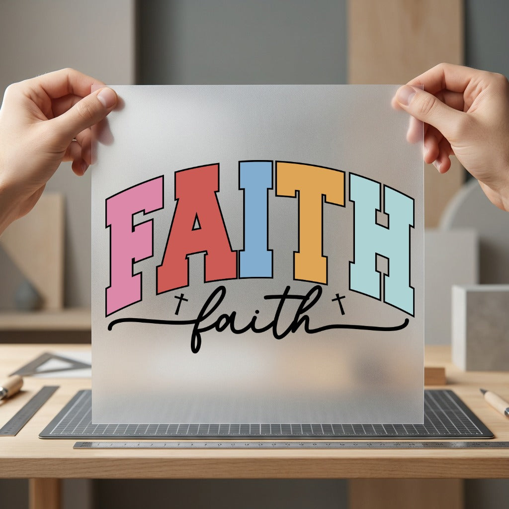 Faith Retro Arch Vintage Christian Faith Ready to Press DTF Transfer for Dtf