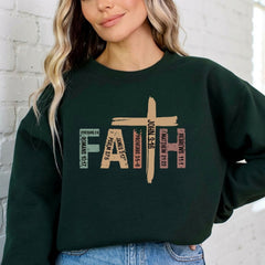 Faith Scripture Cross | Bible Verse Christian Sweatshirt - Luckets.com