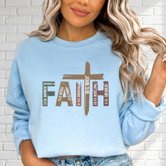 Faith Scripture Cross | Bible Verse Christian Sweatshirt - Luckets.com