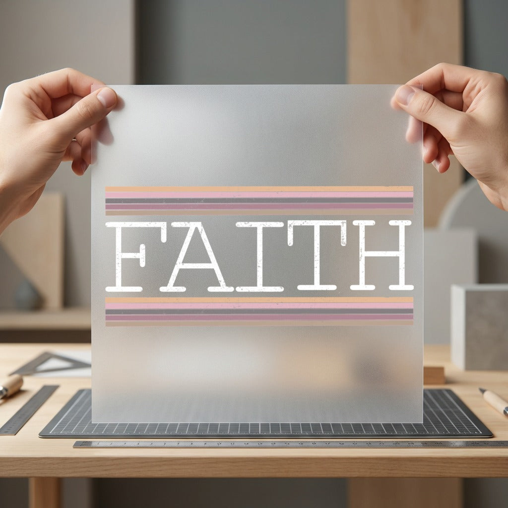Faith Striped Retro Diy Christian Faith Ready to Press DTF Transfer for Dtf