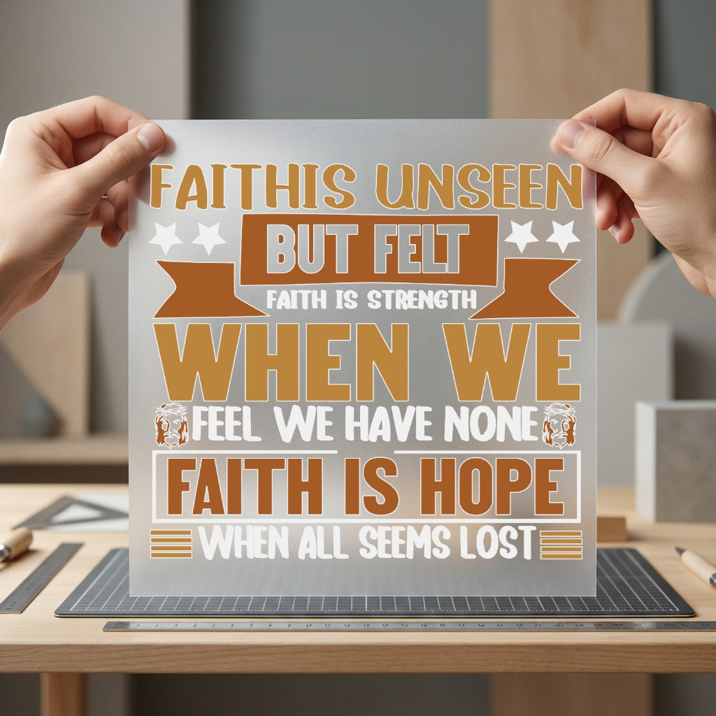 Faith Unseen But Felt Christian Faith Ready to Press DTF Transfer for Dtf