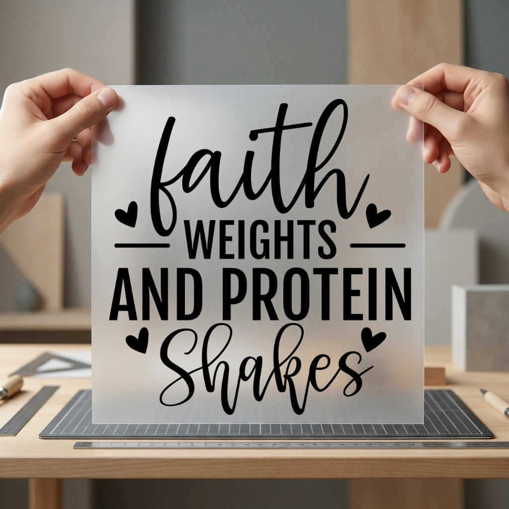 Faith Weights Protein Shakes Christian Faith Ready to Press DTF Transfer for Dtf