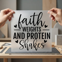 Faith Weights Protein Shakes Christian Faith Ready to Press DTF Transfer for Dtf