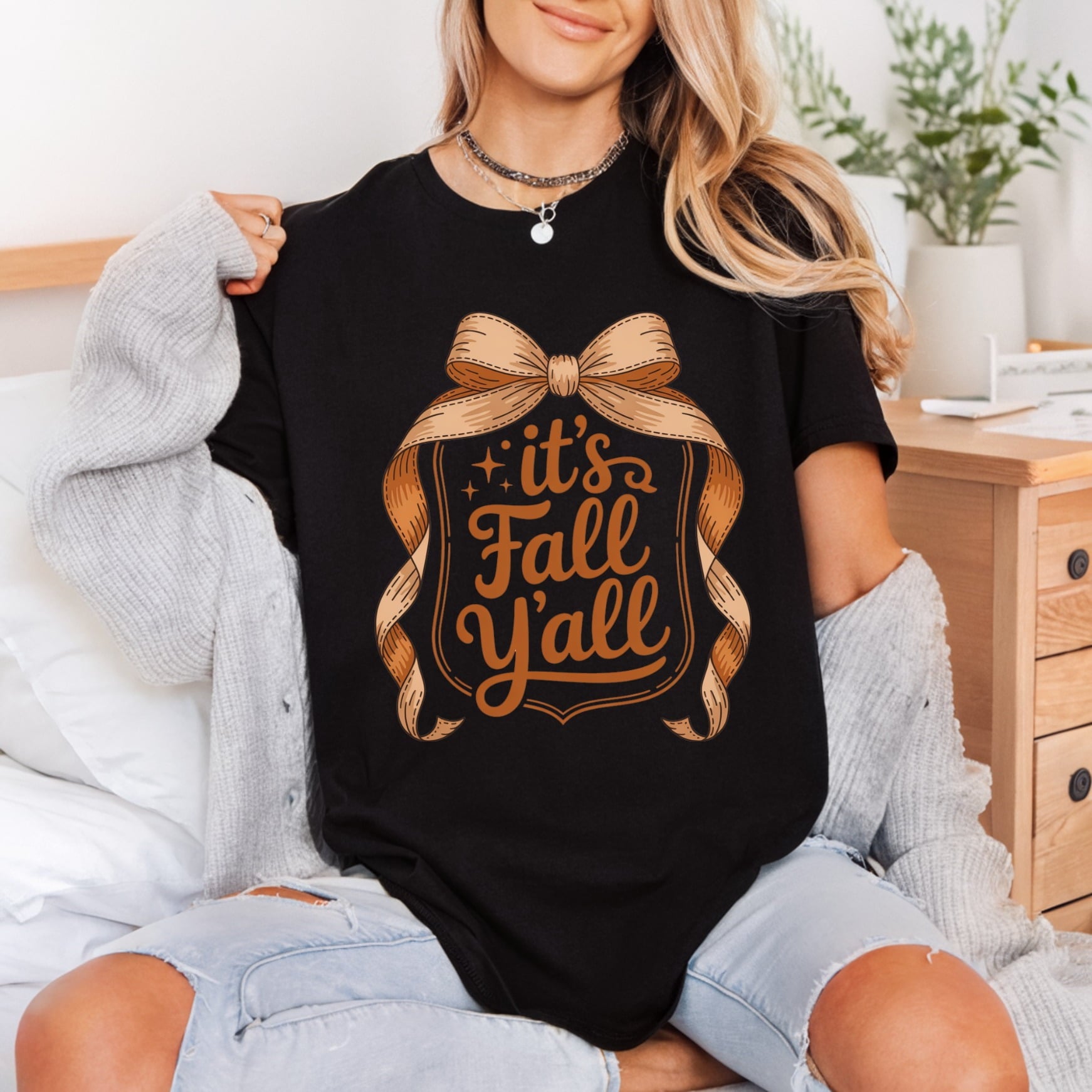 Fall All Bow Ribbon Thanksgiving Fall Ready to Press DTF Transfer for Dtf