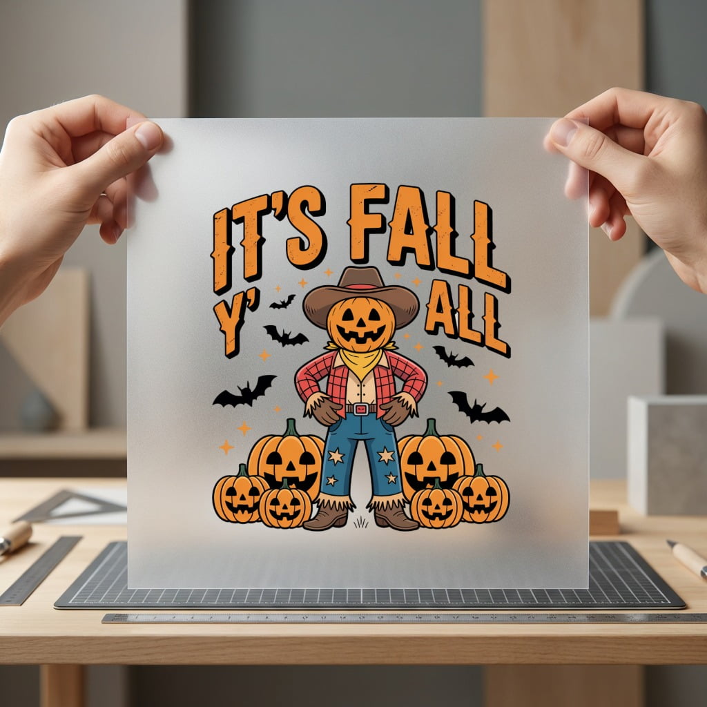 Fall All Pumpkin Cowboy Usa Halloween Ready to Press DTF Transfer for Dtf