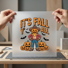 Fall All Pumpkin Cowboy Usa Halloween Ready to Press DTF Transfer for Dtf