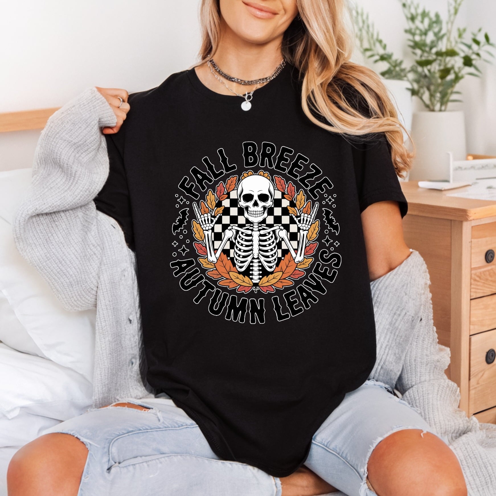 Fall Breeze Autumn Leaves Halloween Fall Ready to Press DTF Transfer for Dtf