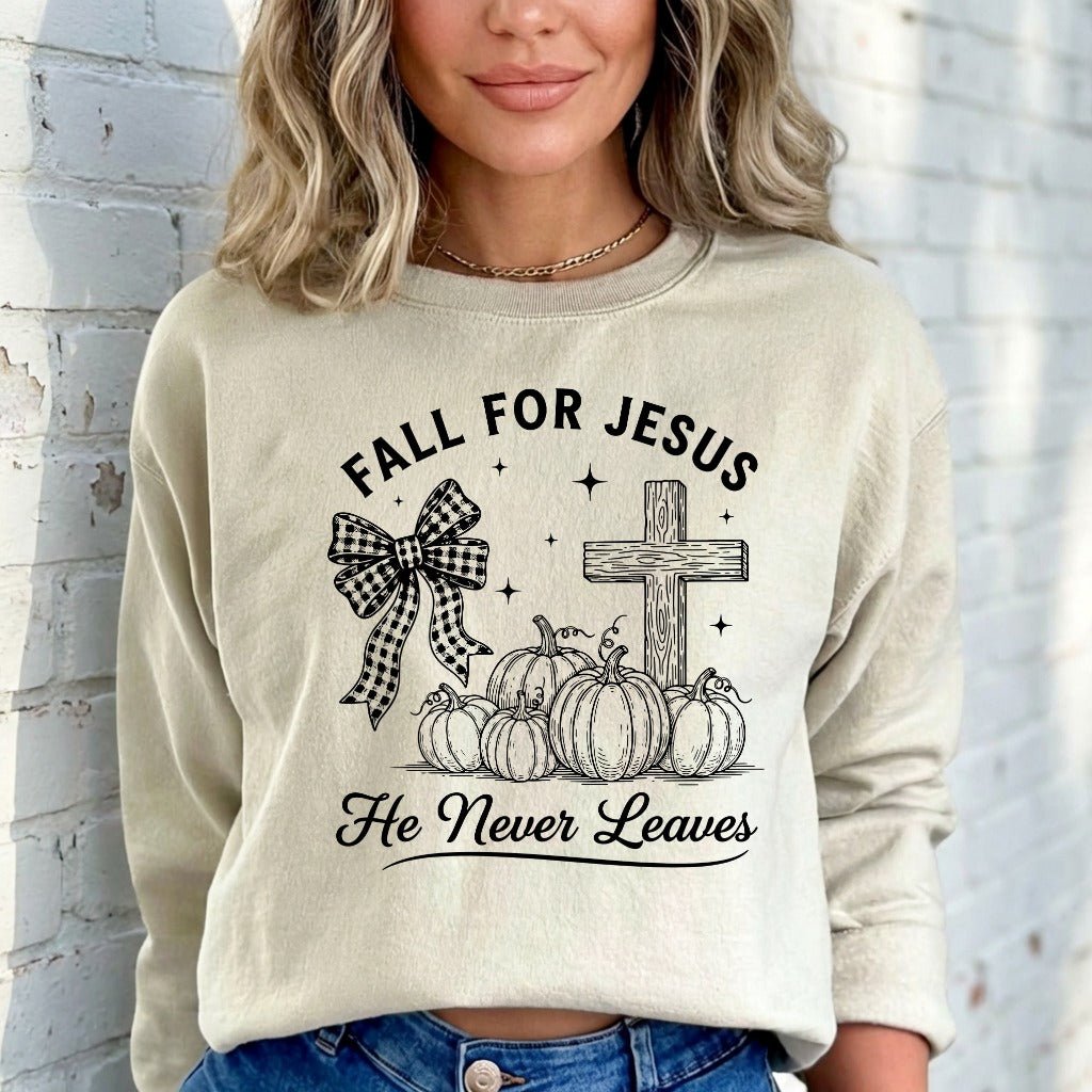 Fall For Jesus | Autumn Faith & Comfort Sweatshirt - Luckets.com