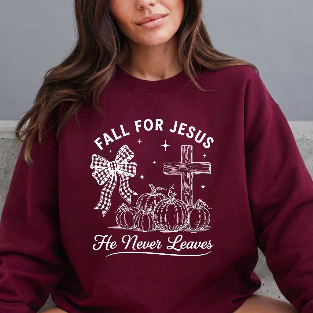 Fall For Jesus | Autumn Faith & Comfort Sweatshirt - Luckets.com