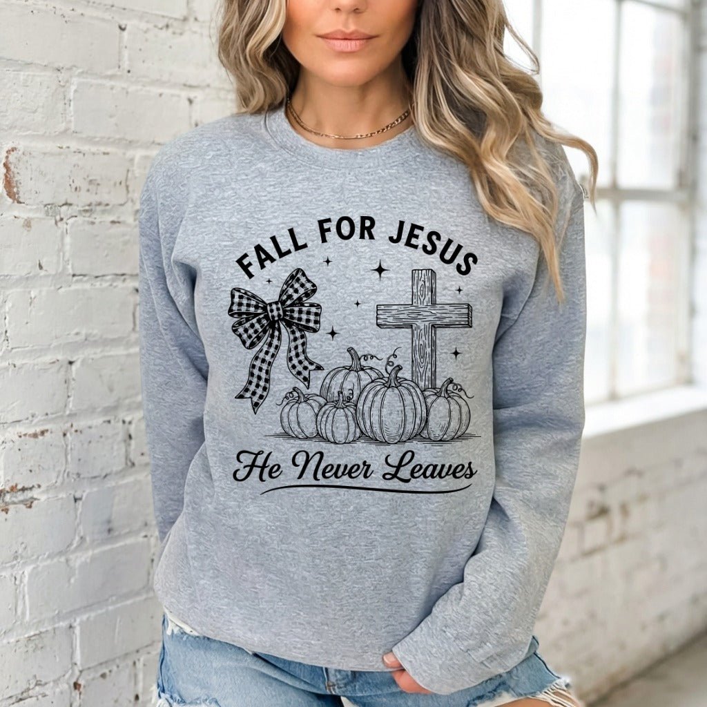 Fall For Jesus | Autumn Faith & Comfort Sweatshirt - Luckets.com