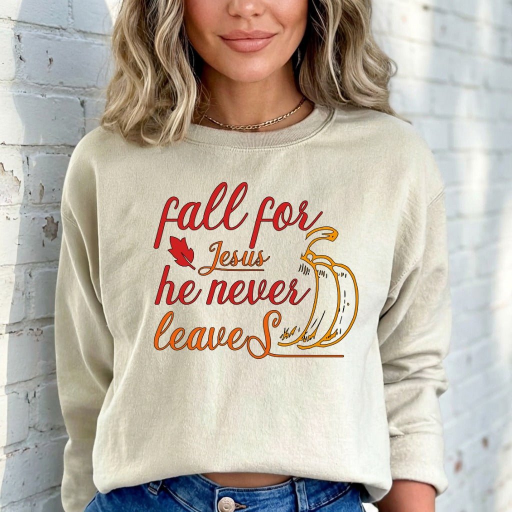 Fall For Jesus | Autumn Faith & Gratitude Sweatshirt - Luckets.com