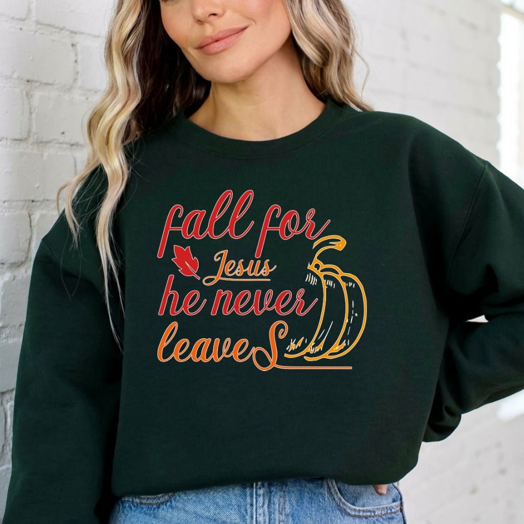 Fall For Jesus | Autumn Faith & Gratitude Sweatshirt - Luckets.com