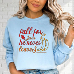 Fall For Jesus | Autumn Faith & Gratitude Sweatshirt - Luckets.com