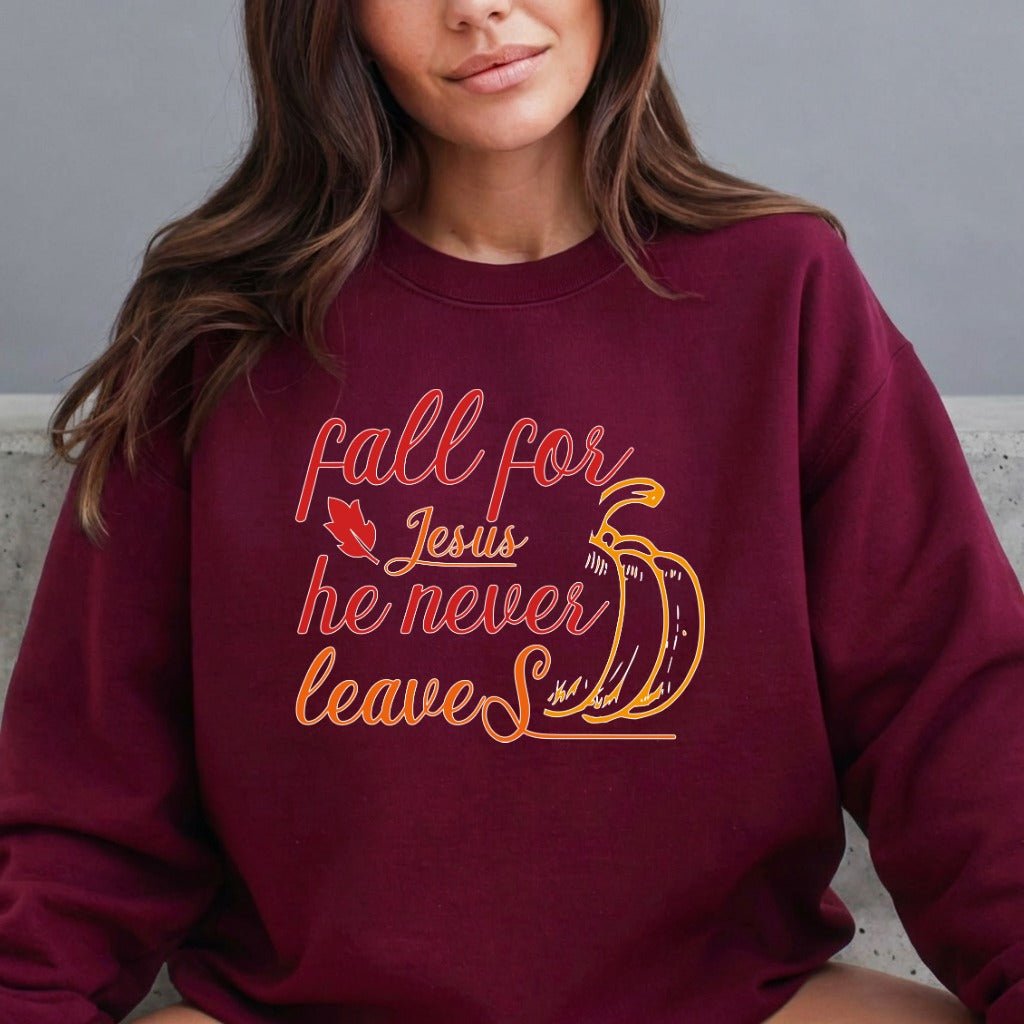 Fall For Jesus | Autumn Faith & Gratitude Sweatshirt - Luckets.com