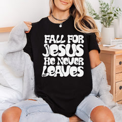 Fall Jesus Never Leaves Christian Faith Ready to Press DTF Transfer for Dtf