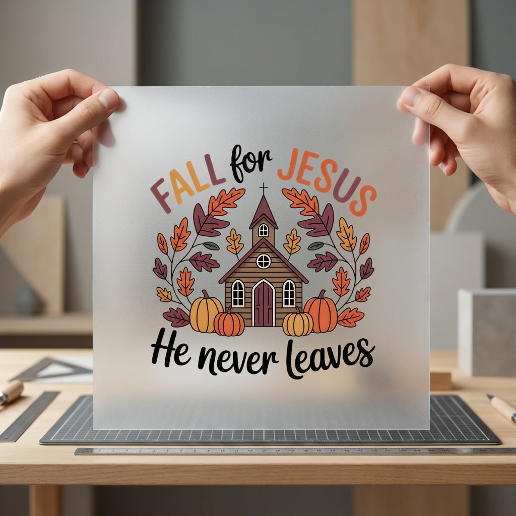 Fall Jesus Never Leaves Christian Faith Ready to Press DTF Transfer for Dtf