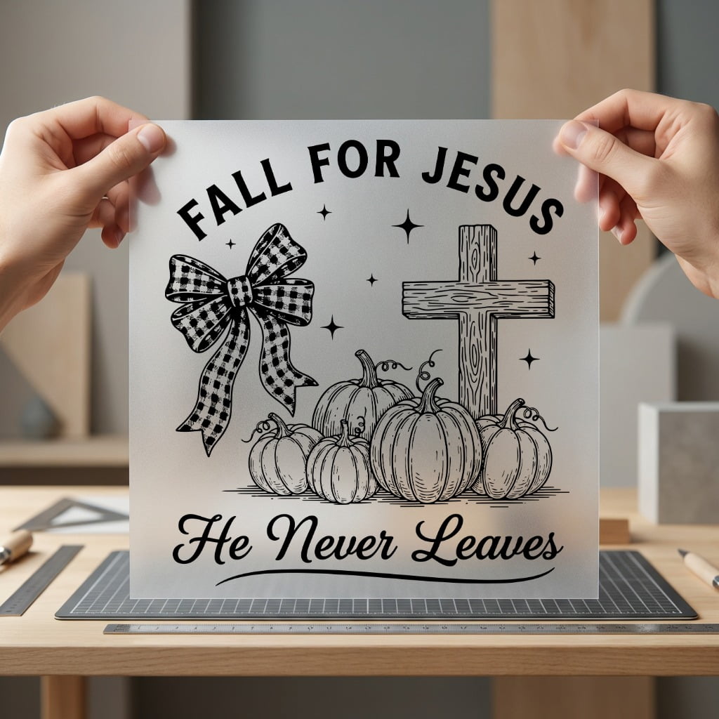 Fall Jesus Never Leaves Christian Faith Ready to Press DTF Transfer for Dtf