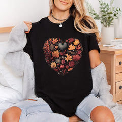 Fall Leaves Heart Autumn Thanksgiving Fall Ready to Press DTF Transfer for Dtf