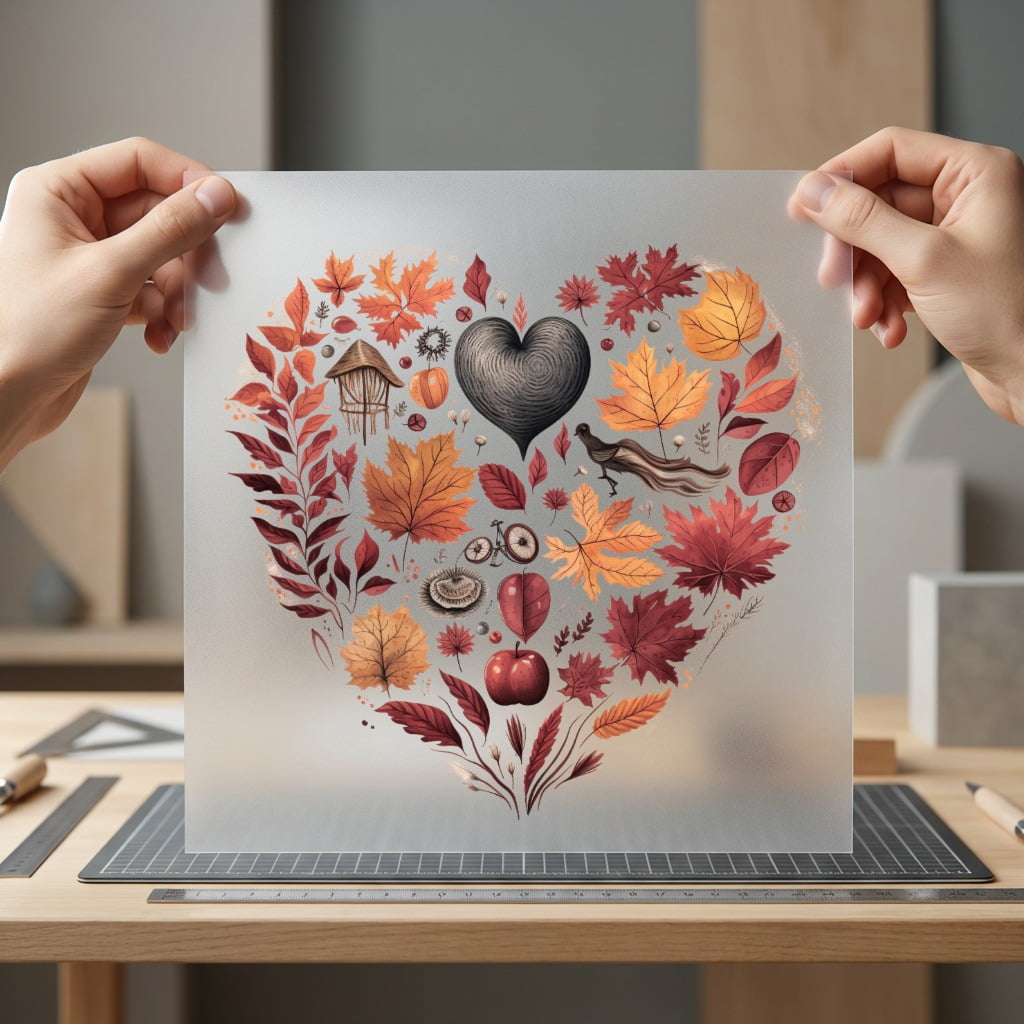 Fall Leaves Heart Autumn Thanksgiving Fall Ready to Press DTF Transfer for Dtf