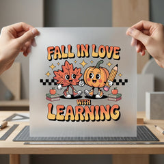 Fall Love Learning Retro Fall Teacher Ready to Press DTF Transfer for Dtf