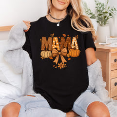 Fall Mama Pumpkin Bow Halloween Thanksgiving Ready to Press DTF Transfer for Dtf