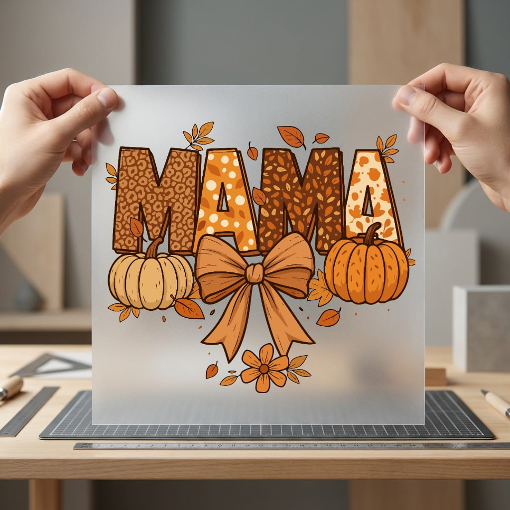 Fall Mama Pumpkin Bow Halloween Thanksgiving Ready to Press DTF Transfer for Dtf
