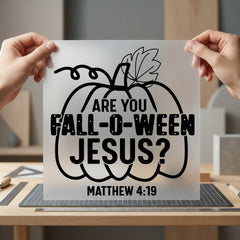 Fall-o-ween Jesus Christian Halloween Christian Faith Ready to Press DTF Transfer for Dtf