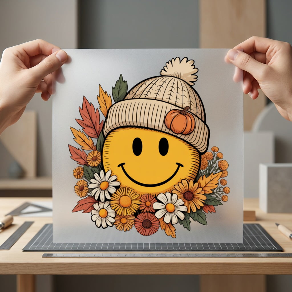 Fall Smiley Face Autumn Halloween Thanksgiving Ready to Press DTF Transfer for Dtf