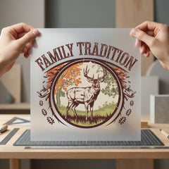 Family Tradition Deer Hunter Usa Vintage Ready to Press DTF Transfer for Dtf