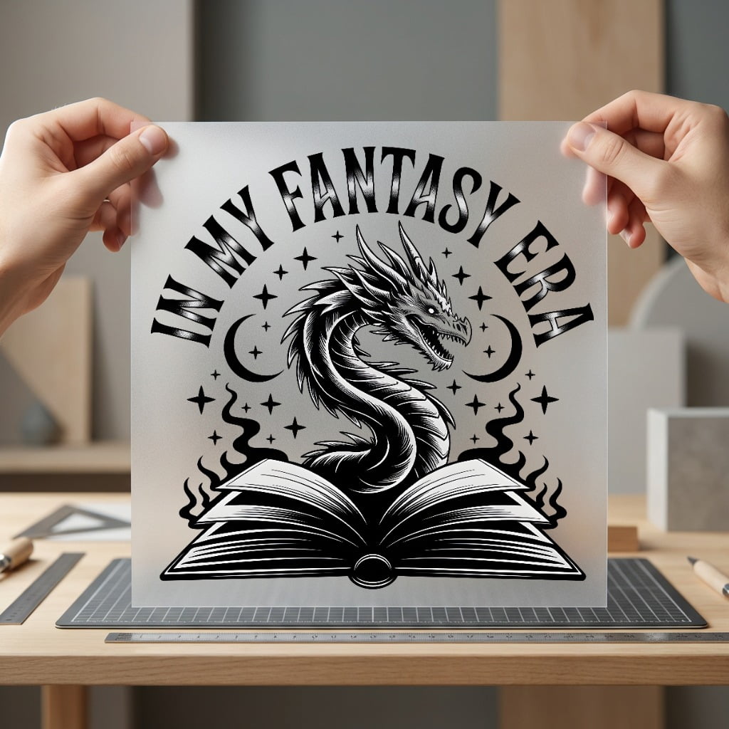 Fantasy Era Dragon Book Vintage Retro Ready to Press DTF Transfer for Dtf