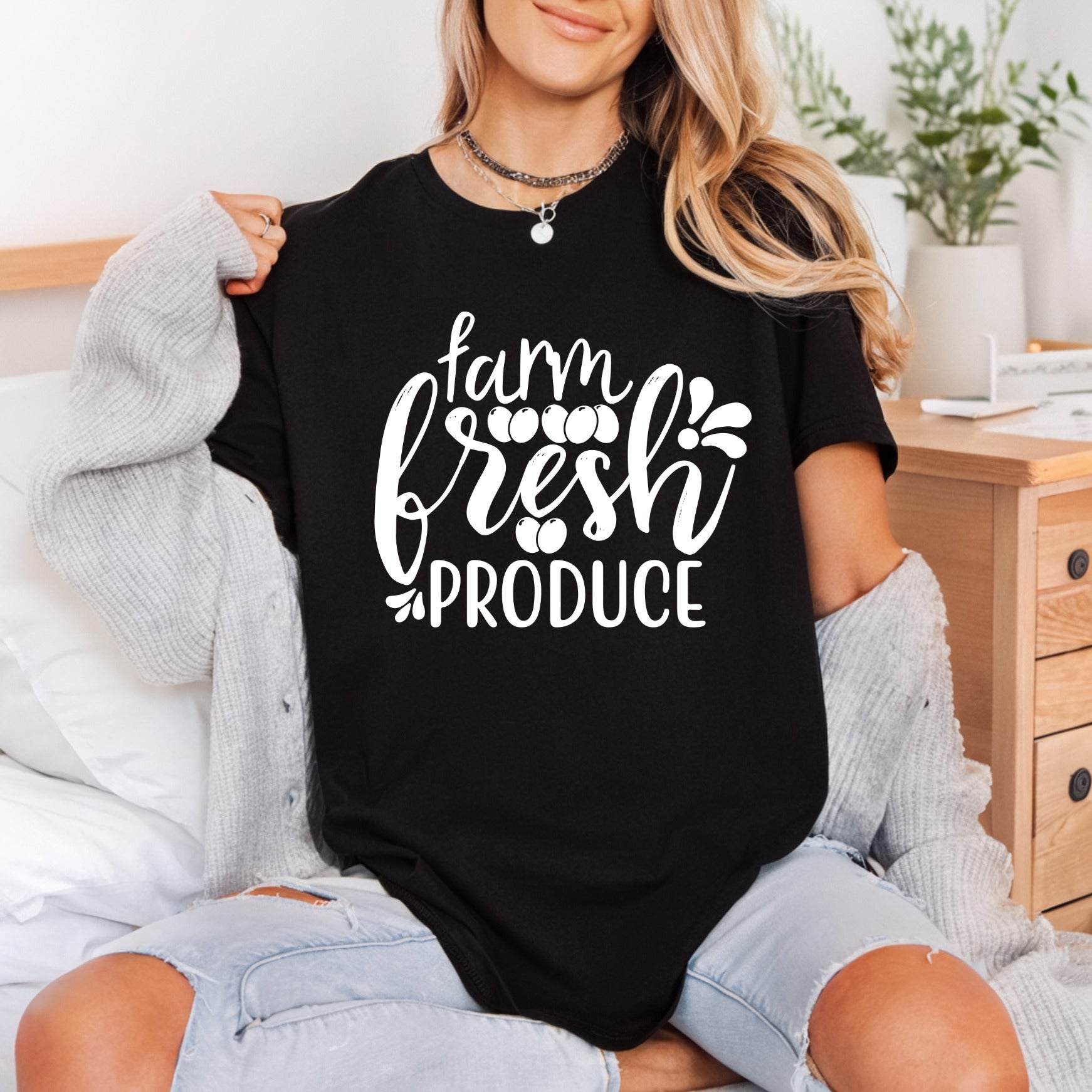 Farm Fresh Produce Script Usa Country Ready to Press DTF Transfer for Dtf
