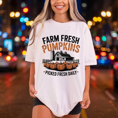 Farm Fresh Pumpkins Autumn Thanksgiving Fall Ready to Press DTF Transfer for Dtf