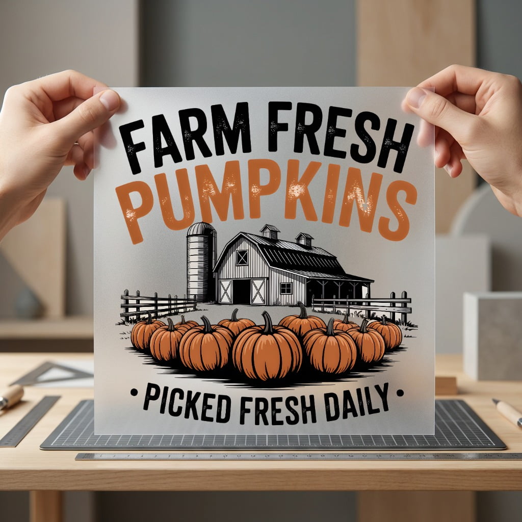 Farm Fresh Pumpkins Autumn Thanksgiving Fall Ready to Press DTF Transfer for Dtf