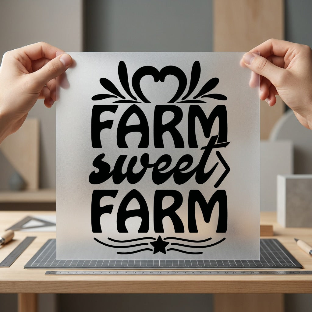 Farm Sweet Rustic Heart Usa Country Ready to Press DTF Transfer for Dtf