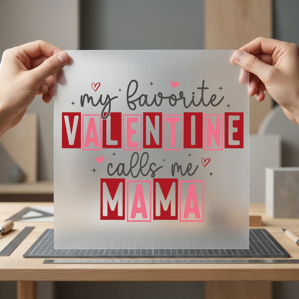 Favorite Valentine Calls Mama Valentine Mom Ready to Press DTF Transfer for Dtf