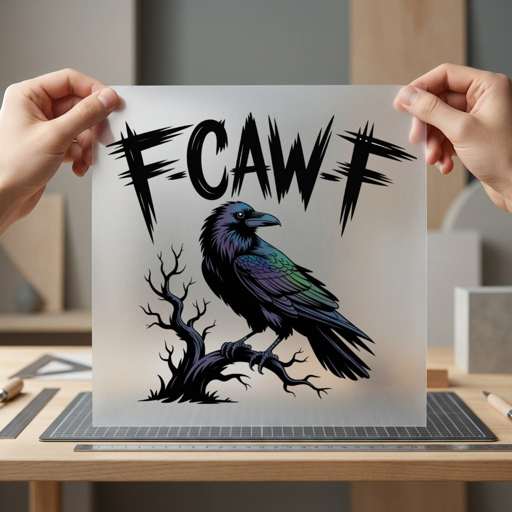Fcawf Crow Branch Spooky Halloween Aesthetic Ready to Press DTF Transfer for Dtf