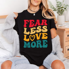 Fear Less Love More Vintage Retro Ready to Press DTF Transfer for Dtf