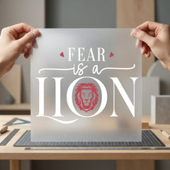 Fear Lion Motivational Diy Resilience Collection Positive Vibes Collection Ready to Press DTF Transfer for Dtf