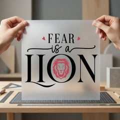 Fear Lion Motivational Diy Resilience Collection Positive Vibes Collection Ready to Press DTF Transfer for Dtf