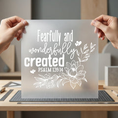 Fearfully Wonderfully Created Christian Christian Faith Ready to Press DTF Transfer for Dtf