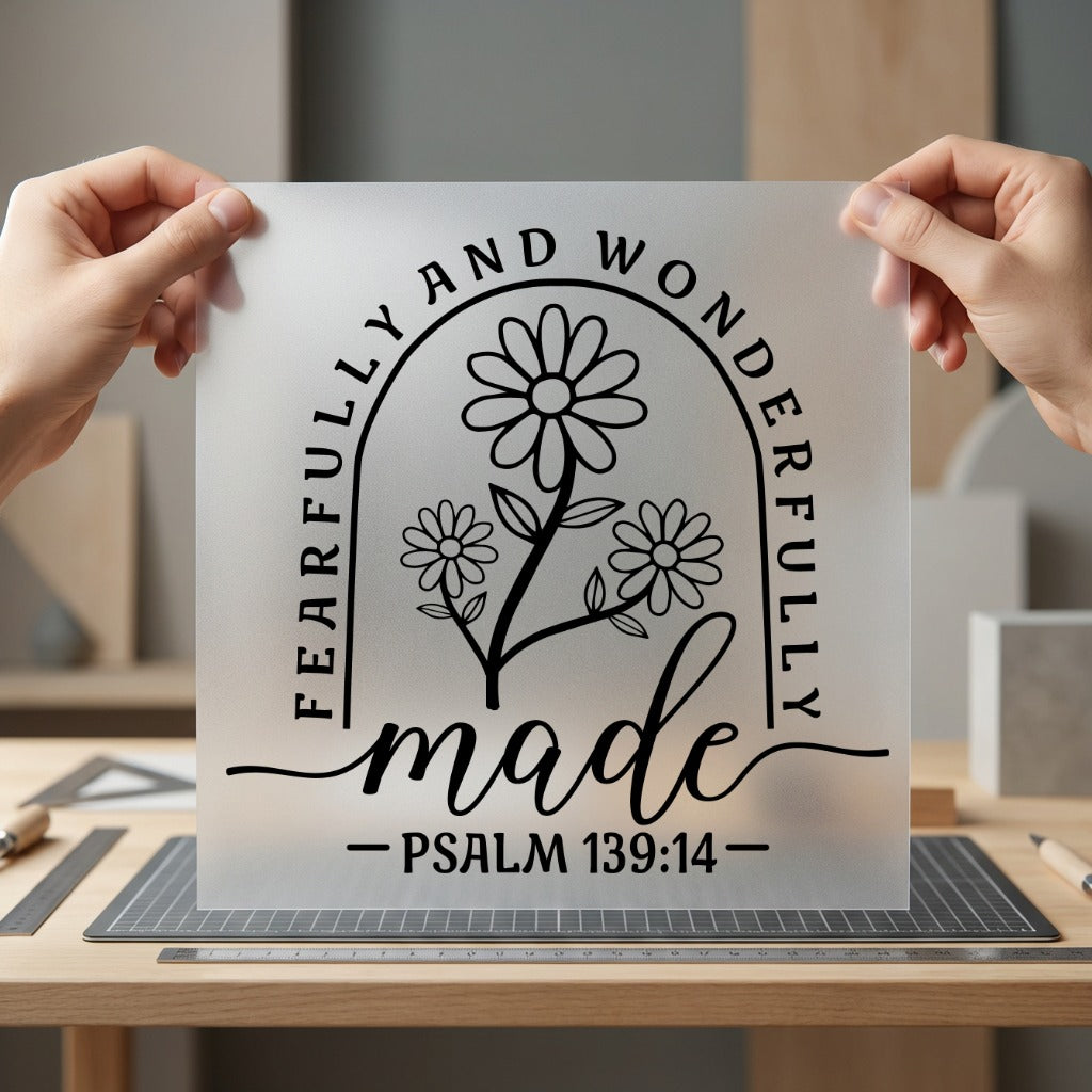 Fearfully Wonderfully Made Christian Christian Faith Ready to Press DTF Transfer for Dtf