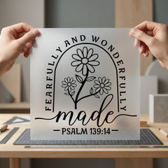 Fearfully Wonderfully Made Christian Christian Faith Ready to Press DTF Transfer for Dtf