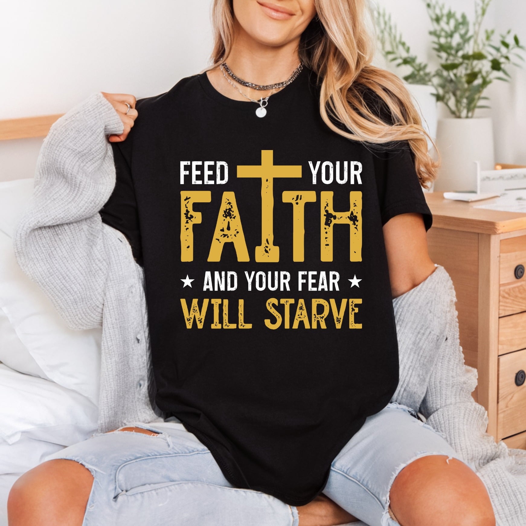 Feed Faith Inspirational Diy Christian Faith Ready to Press DTF Transfer for Dtf