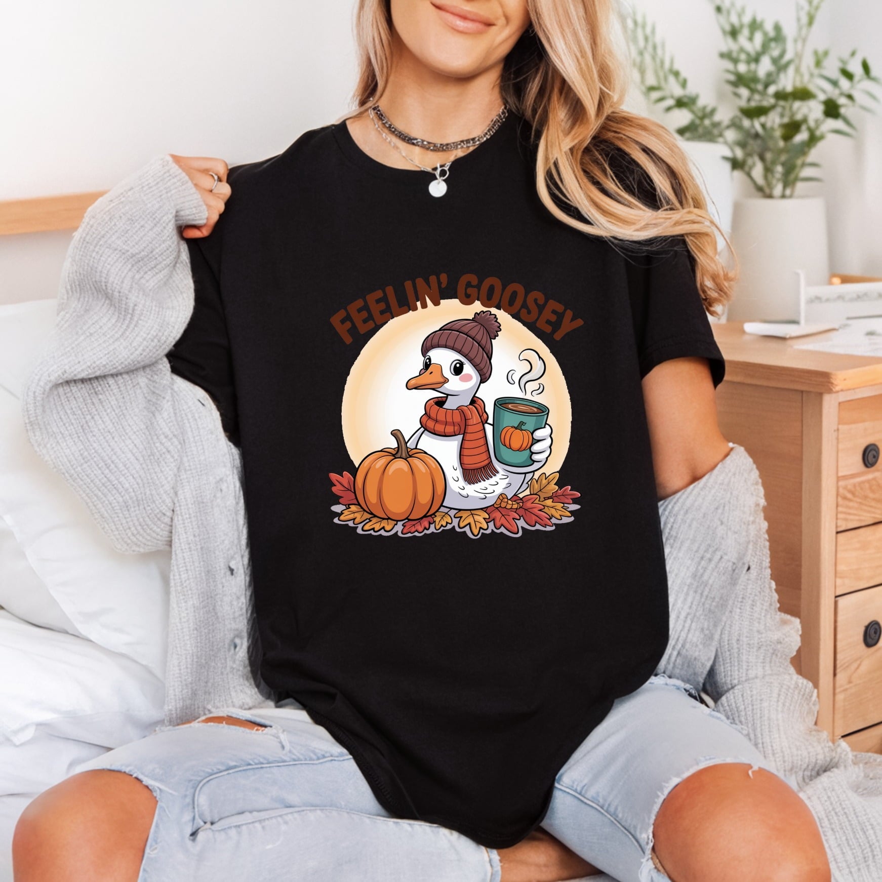 Feelin Goosey Autumn Fall Thanksgiving Fall Ready to Press DTF Transfer for Dtf